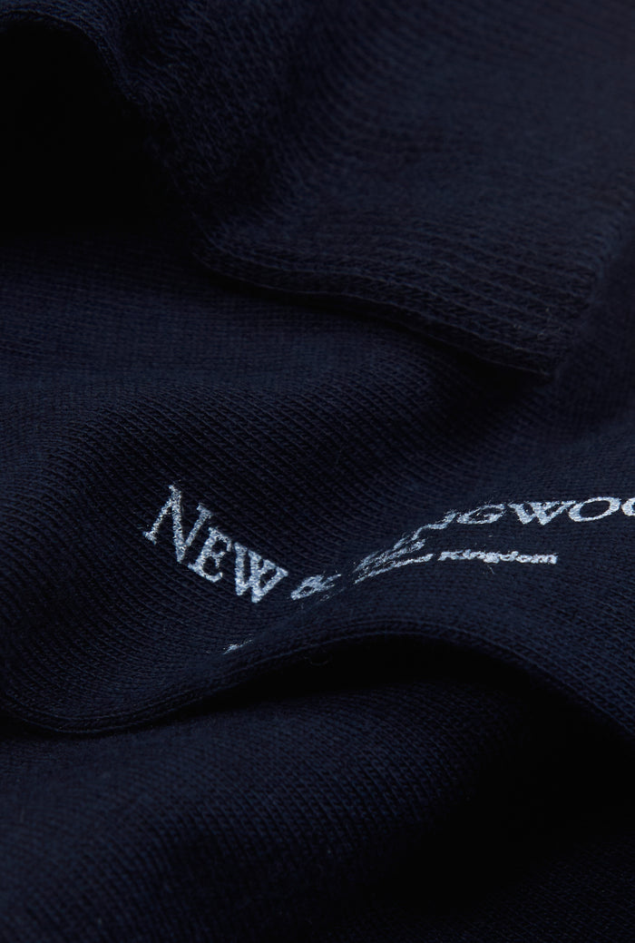 Navy & Blue Heel Toe Mid Calf Cotton Socks