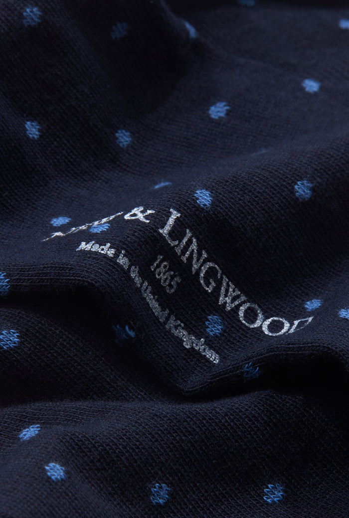 Navy & Blue Polka Dot Mid Calf Cotton Socks