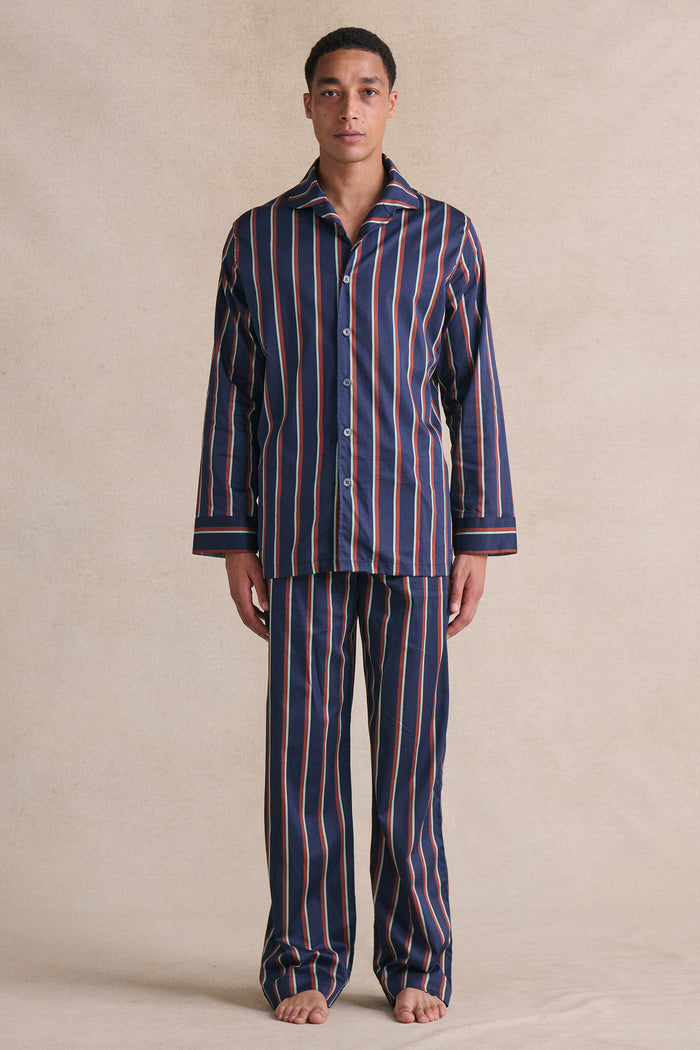 Navy & Burgundy Signature Stripe Lounge Shirt