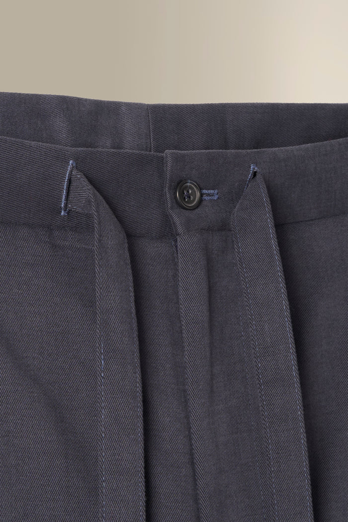 Navy Cotton Drawstring Trousers