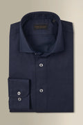 Navy Cutaway Collar Standard Fit Flannel Shirt