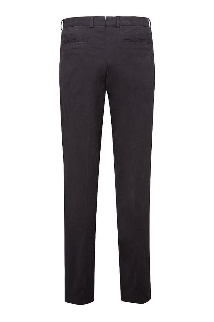 Navy Flat Front Garment Dyed Trousers