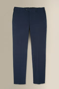 Navy Flat Front Seersucker Trousers