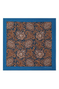 Navy Floral Paisley Silk Pocket Square