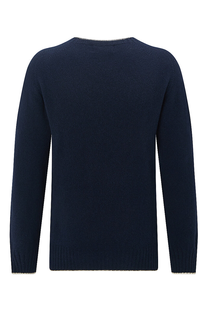 Navy Lambswool Crew Neck Jumper
