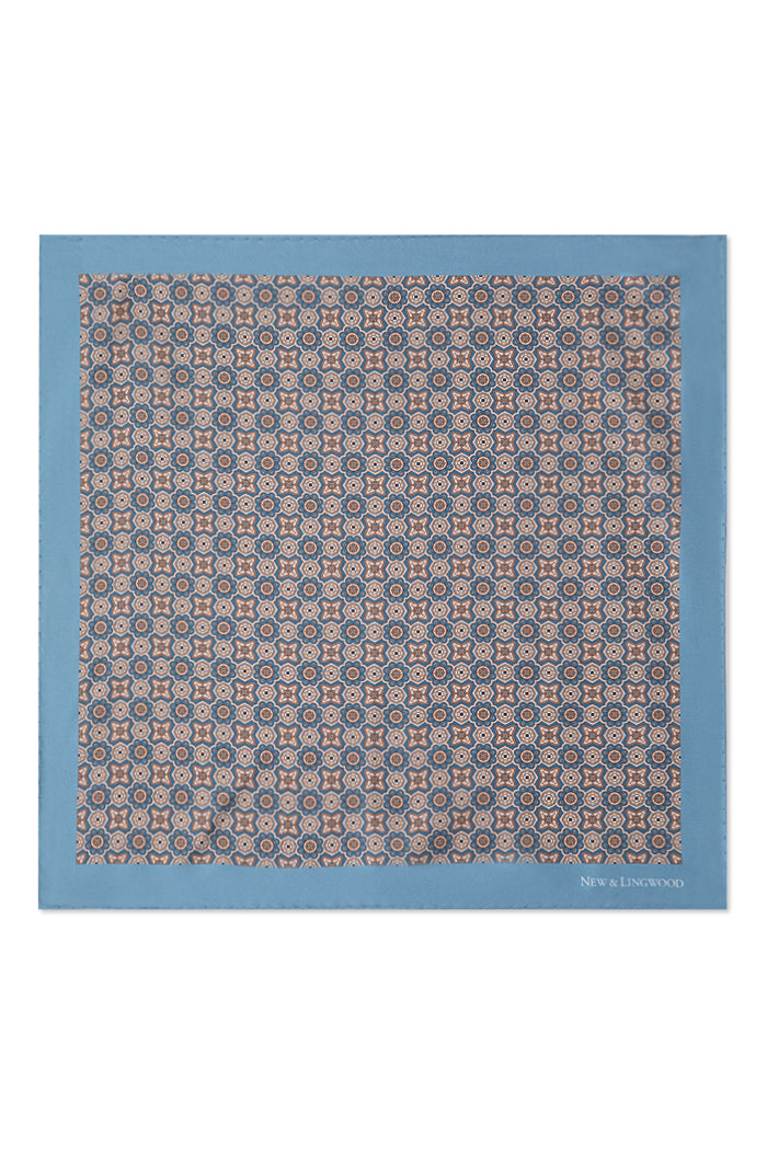 Navy Micro Pattern Silk Pocket Square