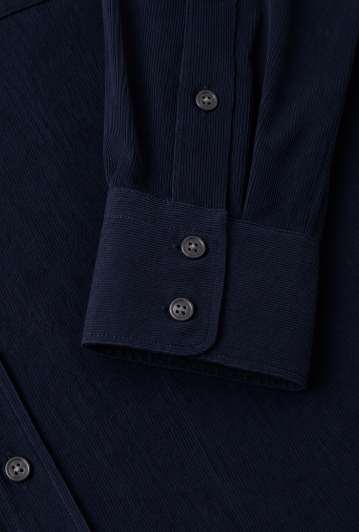 Navy Needlecord Salcombe Shirt
