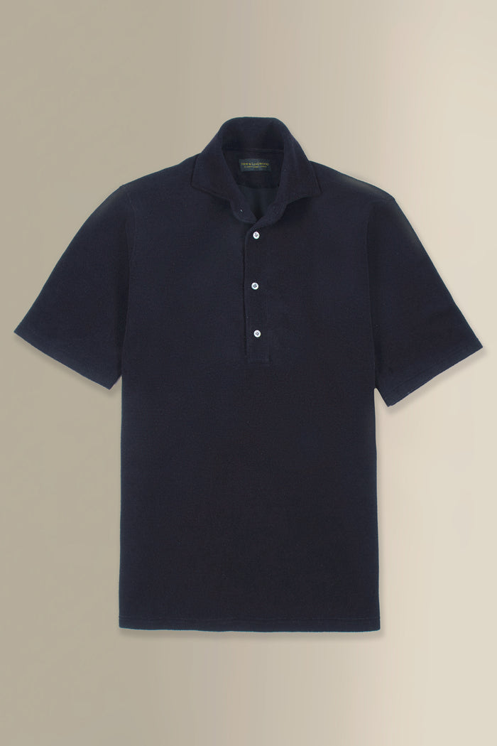 Navy Short Sleeve Towelling Polo Shirt