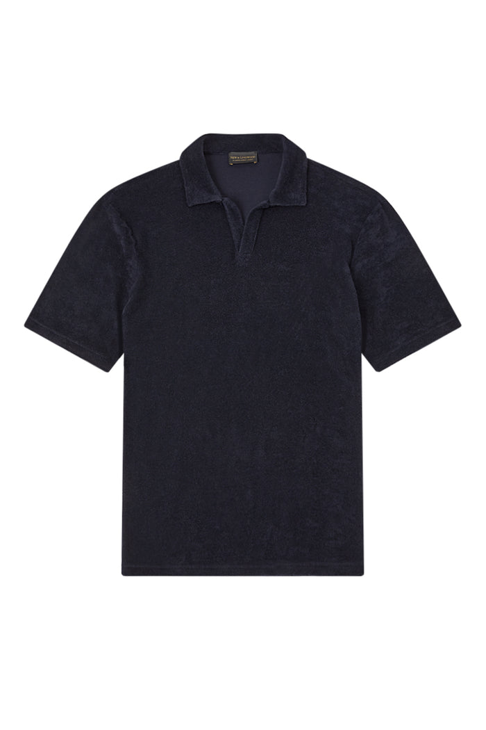 Navy Short Sleeve Towelling Polo Shirt