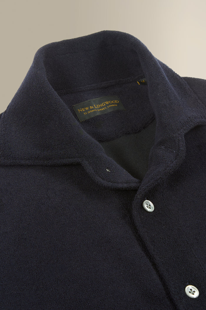 Navy Short Sleeve Towelling Polo Shirt