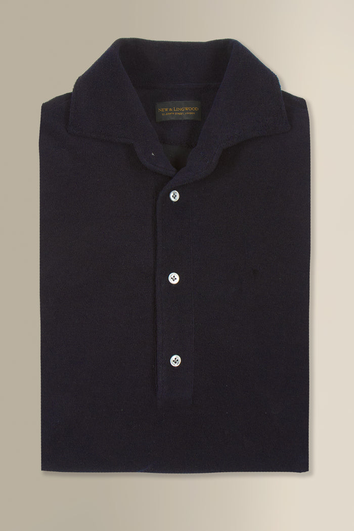 Navy Short Sleeve Towelling Polo Shirt