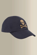 Navy Skull & Crossbones Cotton Baseball Cap