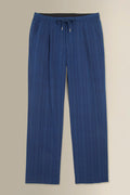 Navy Stripe Drawstring Madras Trousers