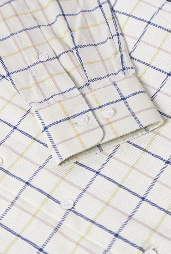 Navy & Tan Tattersall Check Cutaway Collar Standard Fit Shirt