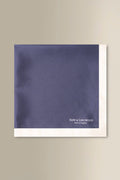Navy & White Border Silk Pocket Square