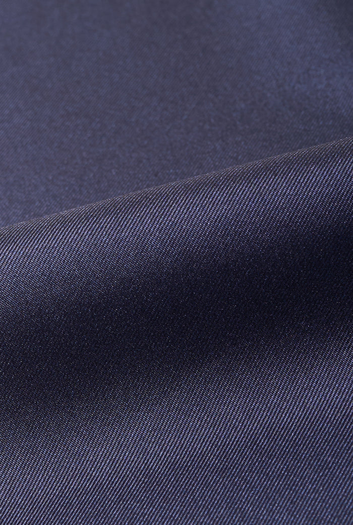 Navy & White Border Silk Pocket Square