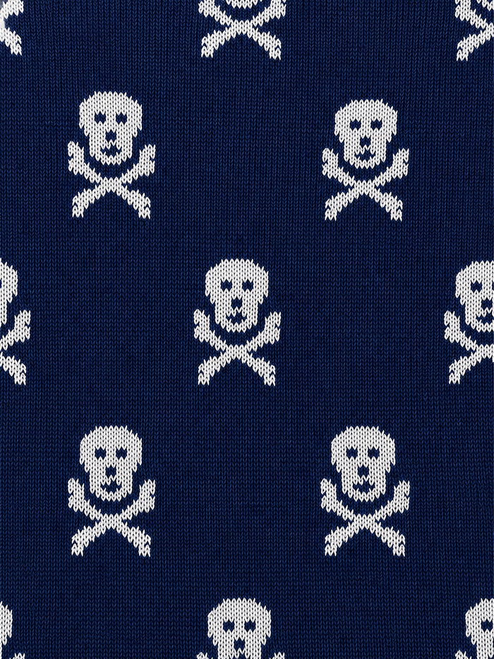 Navy & White Heritage Skull & Crossbones Mid Calf Cotton Socks