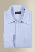 Navy & White Stripe Seersucker Popover Shirt