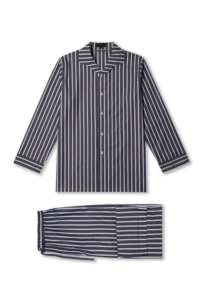 Navy & White Wide Stripe Lounge Trousers