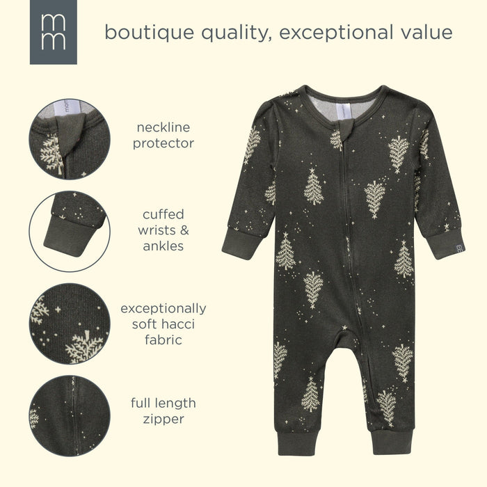 Neutral Green Christmas Tree Snug Fit Footless Pajamas sleepwear modern moments™ by Gerber®