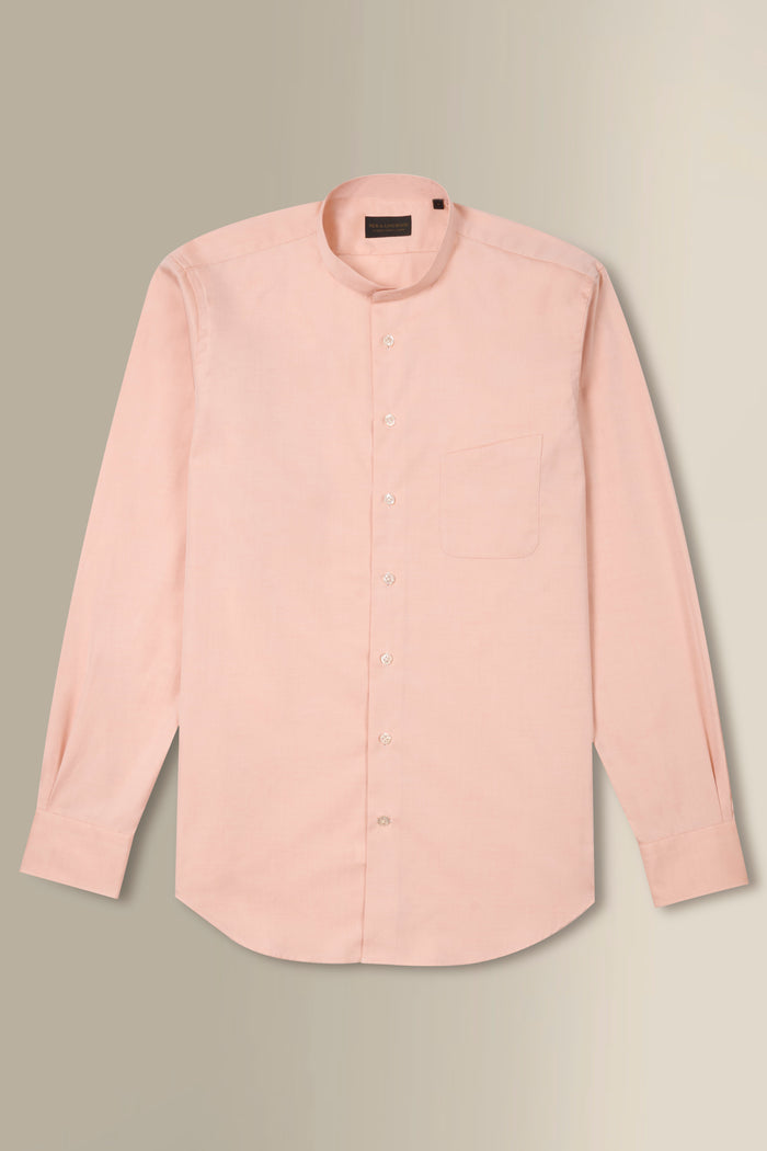Orange Detachable Collar Standard Fit Oxford Shirt