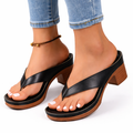 Orthopedic Heeled Sandals Black Synthetic for Women