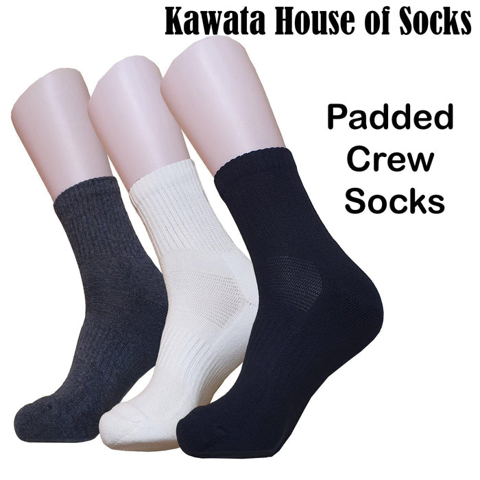 Padded Crew Socks / Padded Quarter Socks / Padded Sport Socks / Thick Socks - Kawata House of Socks