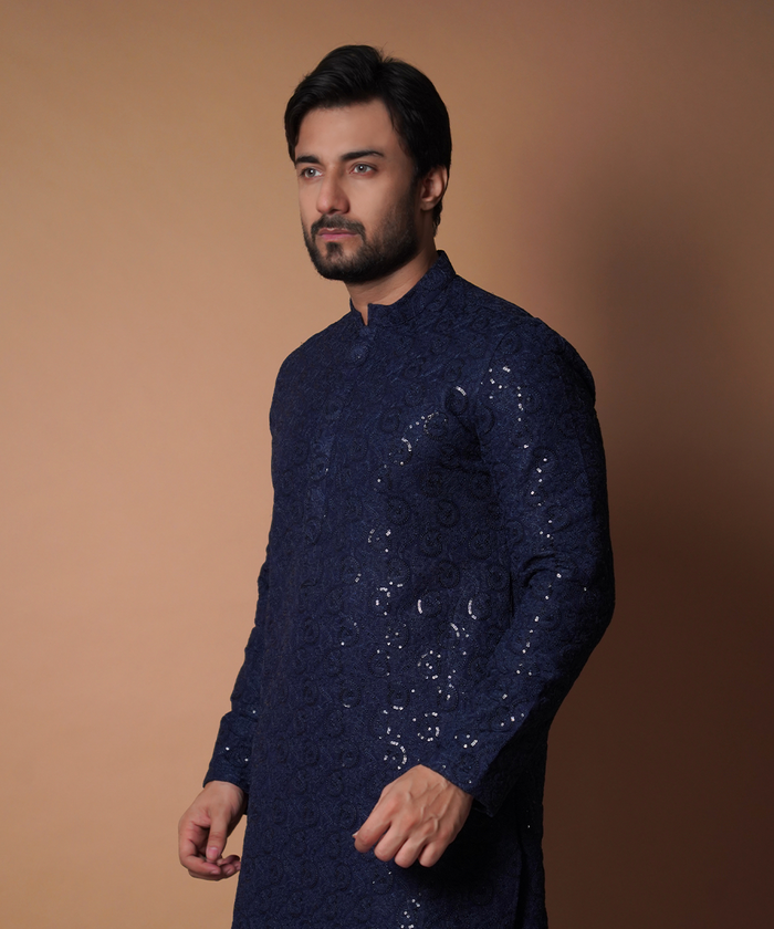 Paisley Dreams - Navy Blue Kurta/Pants set