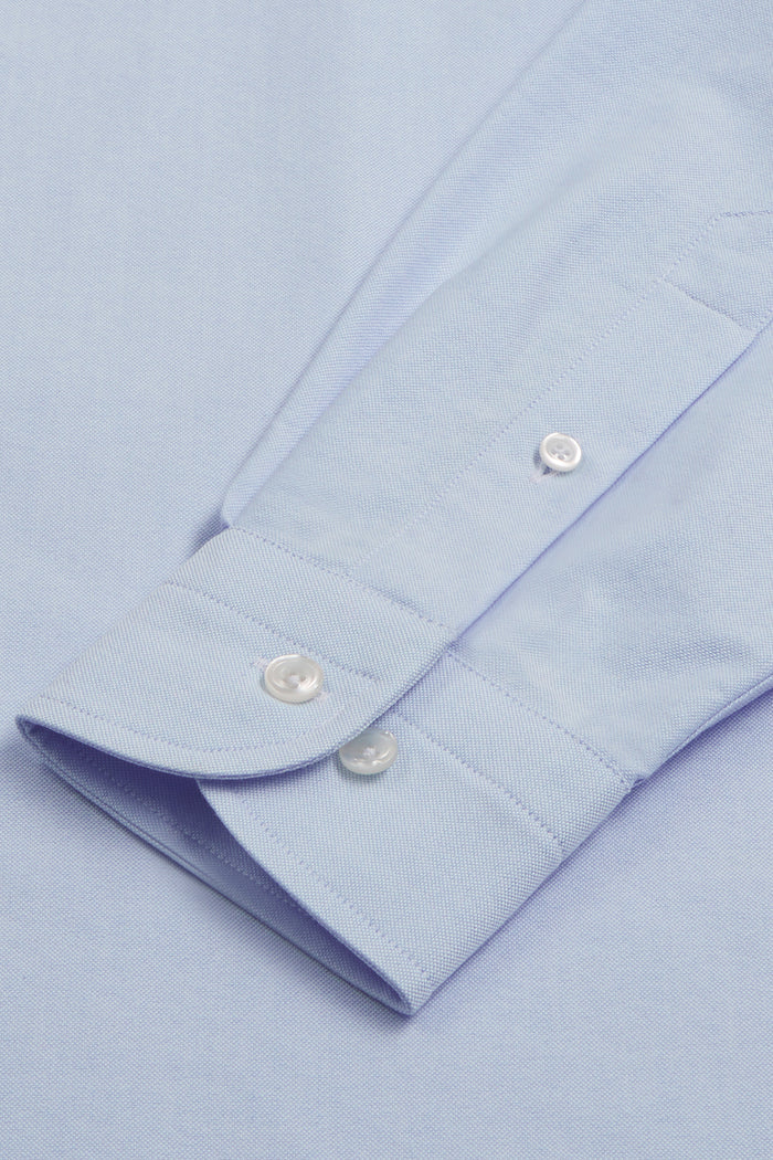 Pale Blue Button Down Collar Tailored Fit Oxford Shirt