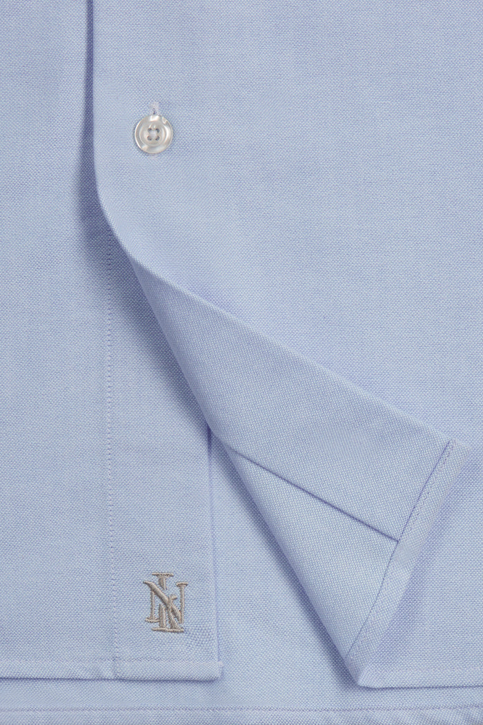 Pale Blue Button Down Collar Tailored Fit Oxford Shirt