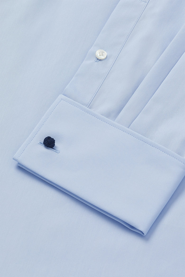 Pale Blue St James' Collar Classic Fit Double Cuff Poplin Shirt