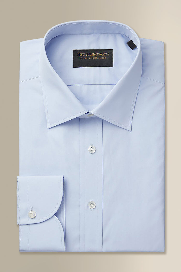 Pale Blue St James' Collar Tailored Fit Single Cuff Poplin Shirt