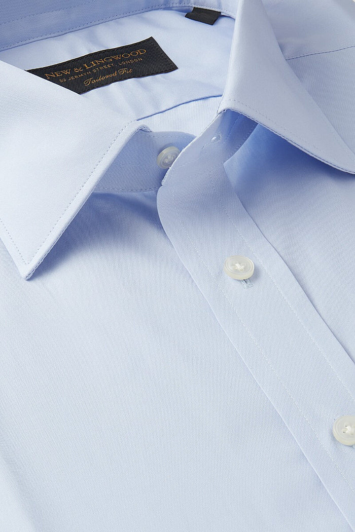 Pale Blue St James' Collar Tailored Fit Single Cuff Poplin Shirt