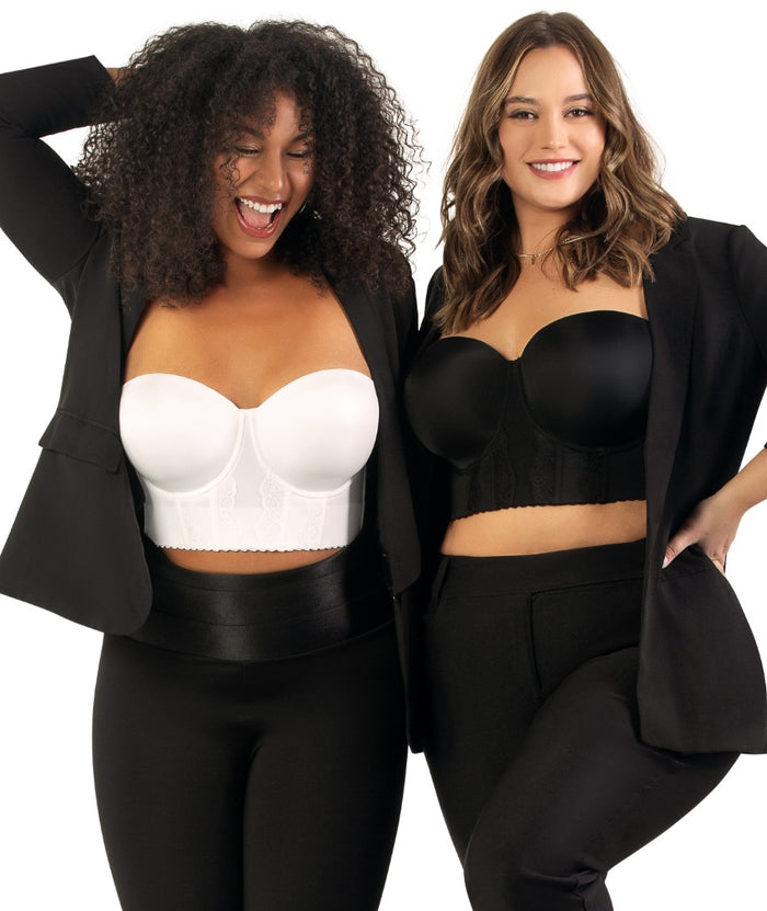 Parfait Elissa Seamless Underwire Padded Longline Strapless Bra - Black