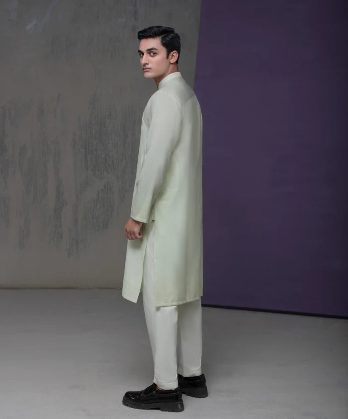 Pastel mint Cotton Jacquard