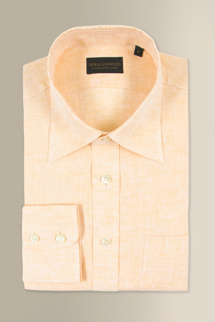 Peach Linen Salcombe Shirt