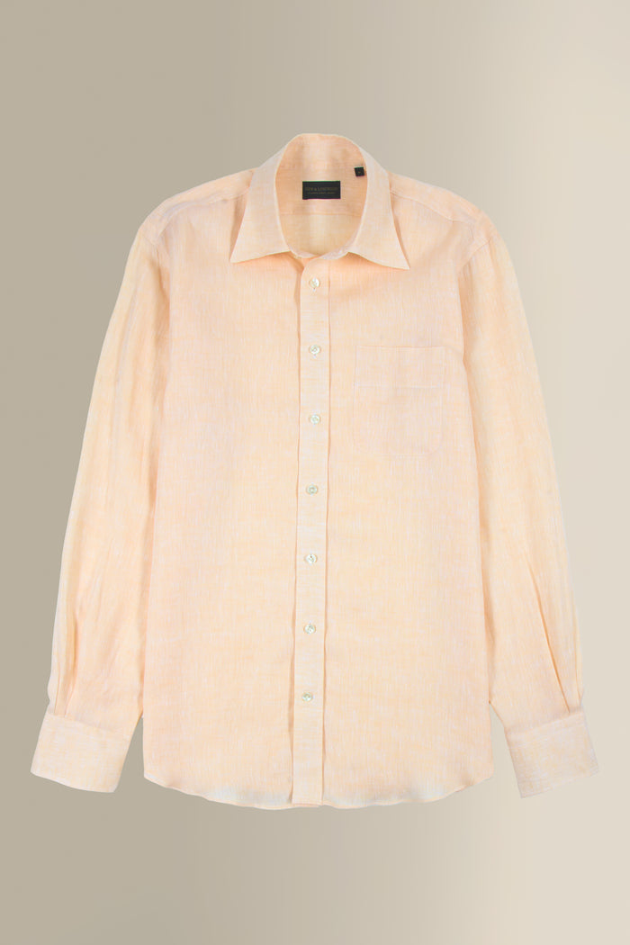 Peach Linen Salcombe Shirt