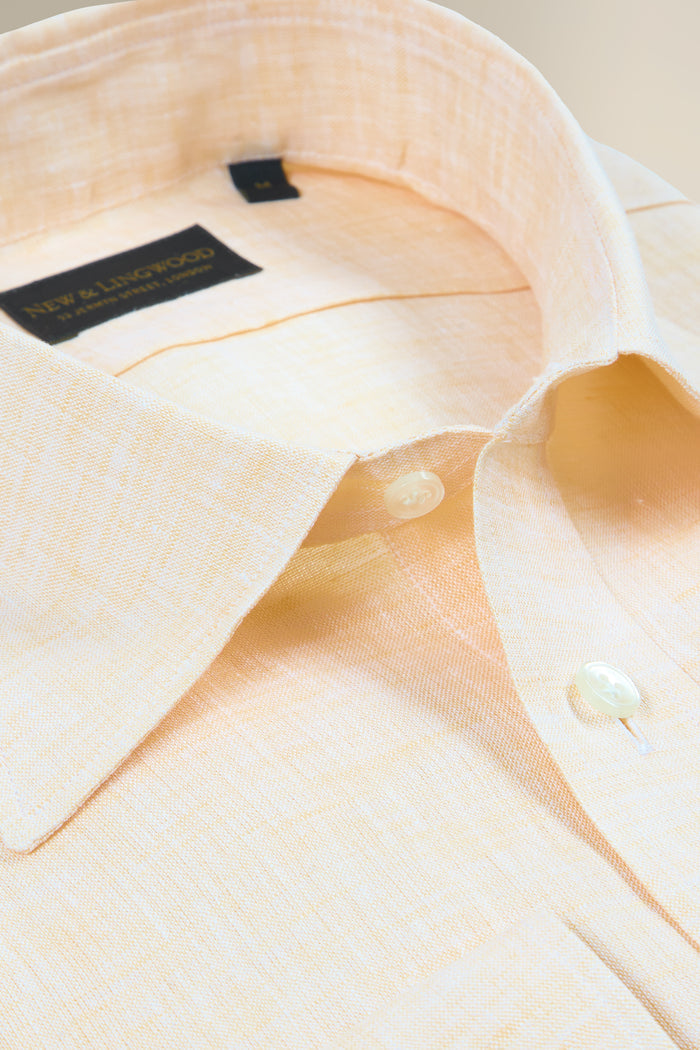 Peach Linen Salcombe Shirt