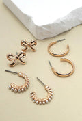 Pearl Bow “C” Hoop Trio