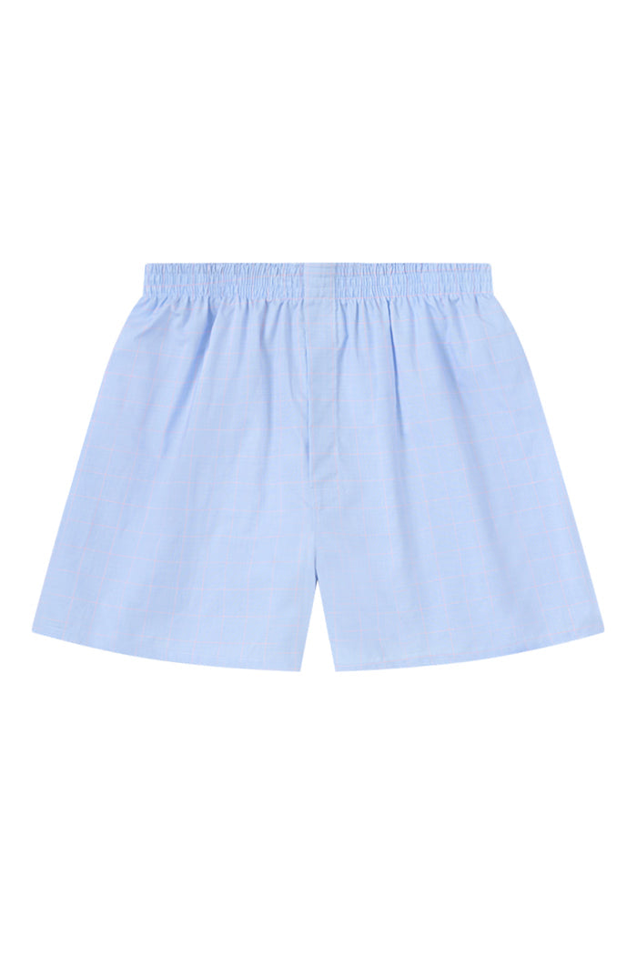 Pink & Blue Prince of Wales Check Cotton Boxer Shorts
