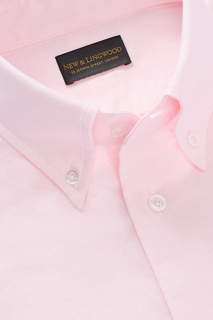 Pink Button Down Collar Tailored Fit Oxford Shirt