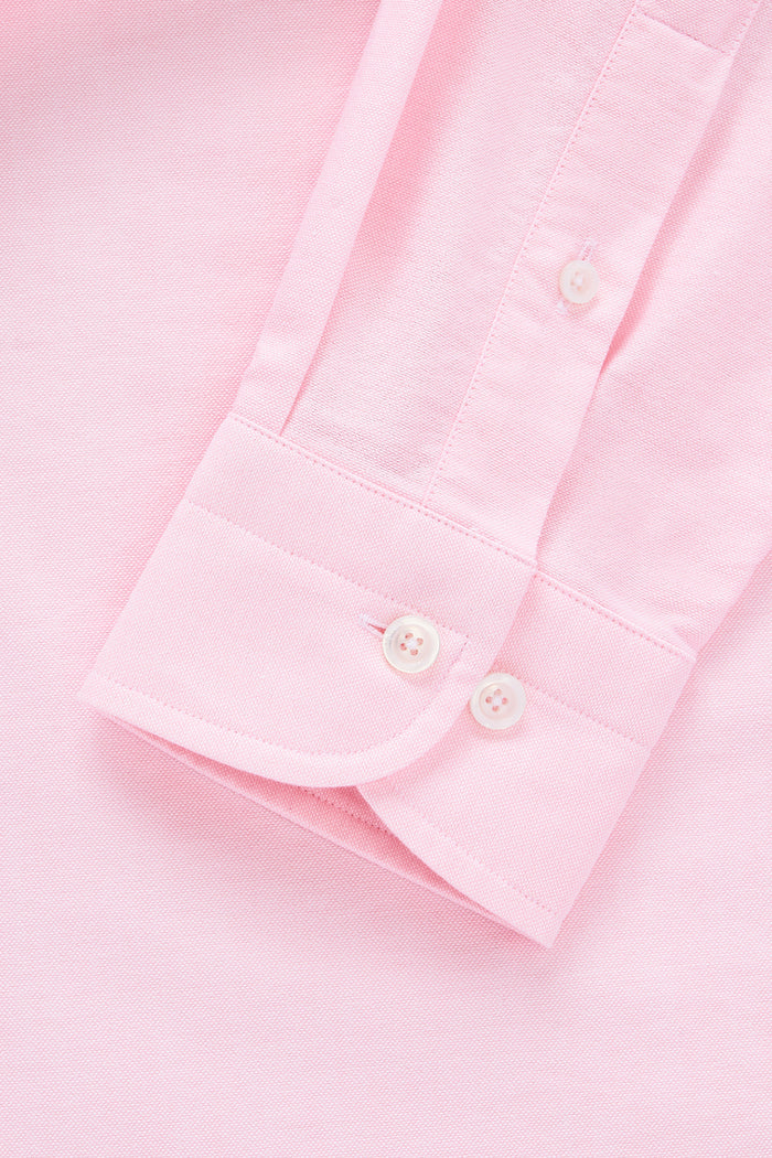 Pink Button Down Collar Tailored Fit Oxford Shirt