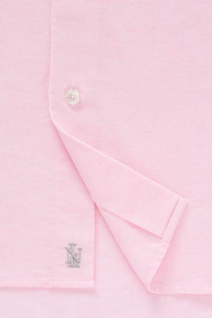 Pink Button Down Collar Tailored Fit Oxford Shirt