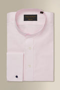 Pink Classic Fit Neckband Poplin Shirt