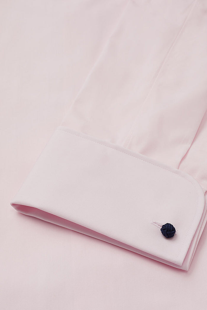 Pink Classic Fit Neckband Poplin Shirt