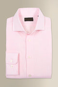Pink Cutaway Collar Standard Fit Single Cuff Linen Shirt
