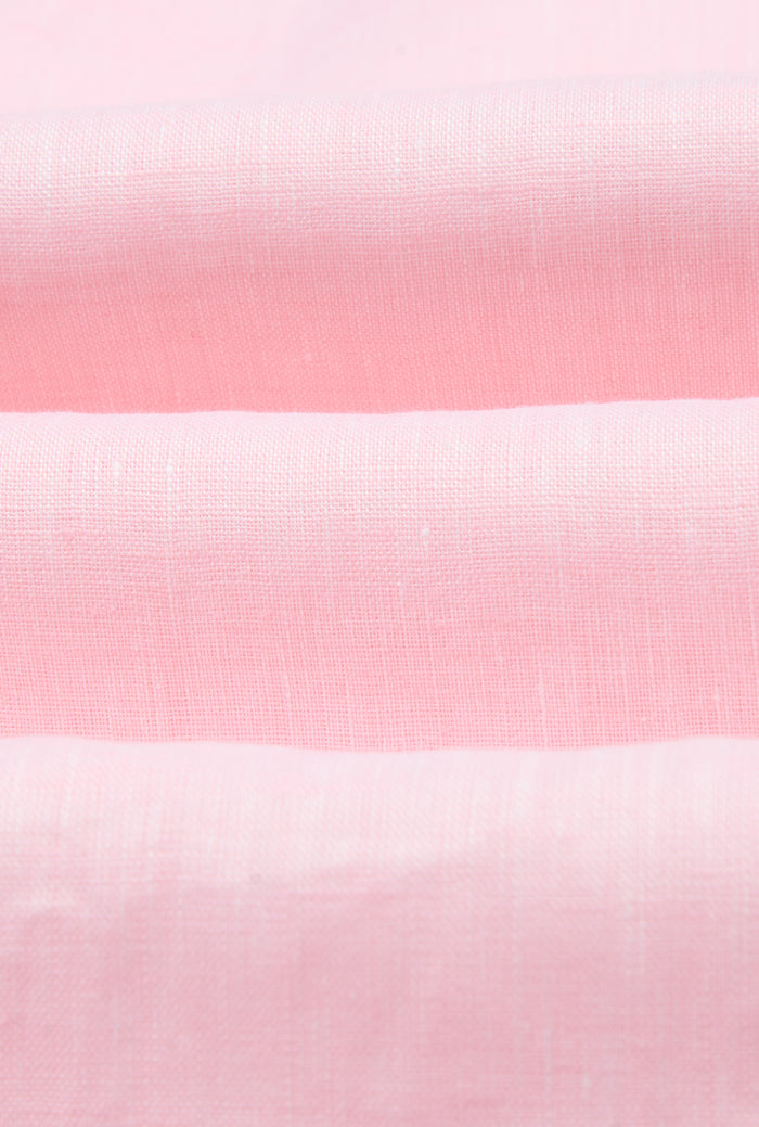 Pink Cutaway Collar Standard Fit Single Cuff Linen Shirt