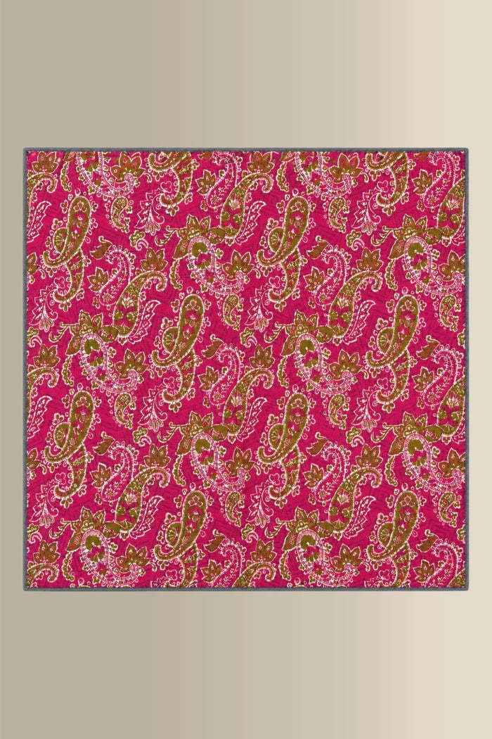 Pink & Green Double Sided Silk Pocket Square