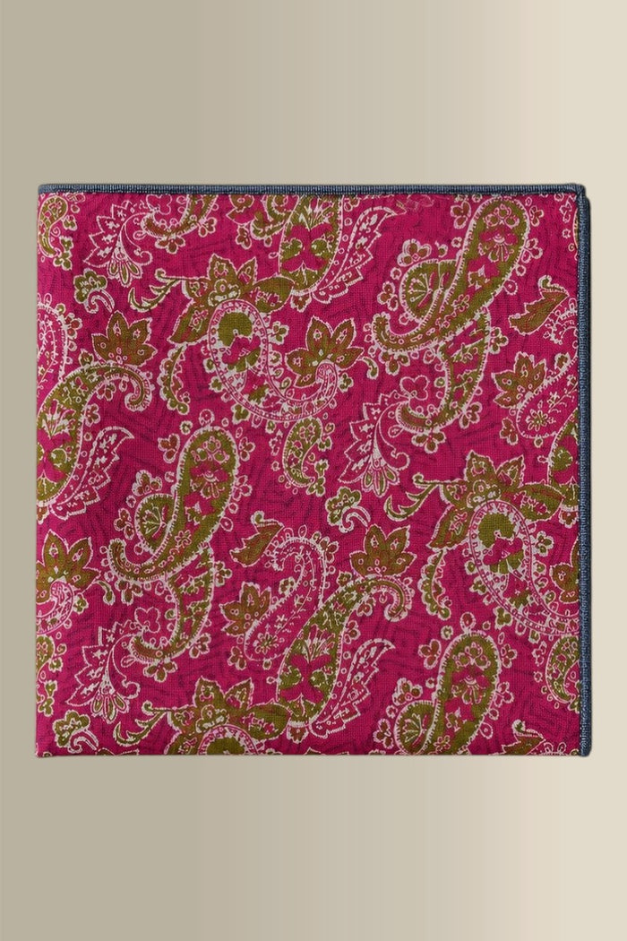 Pink & Green Double Sided Silk Pocket Square
