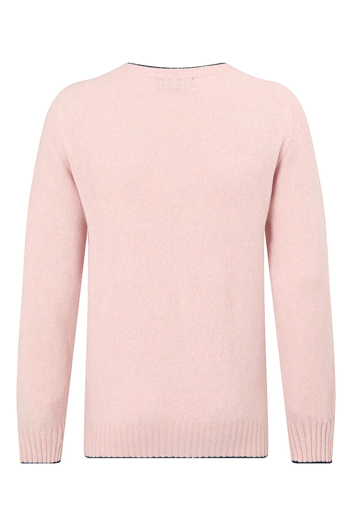 Pink Lambswool Crew Neck Jumper